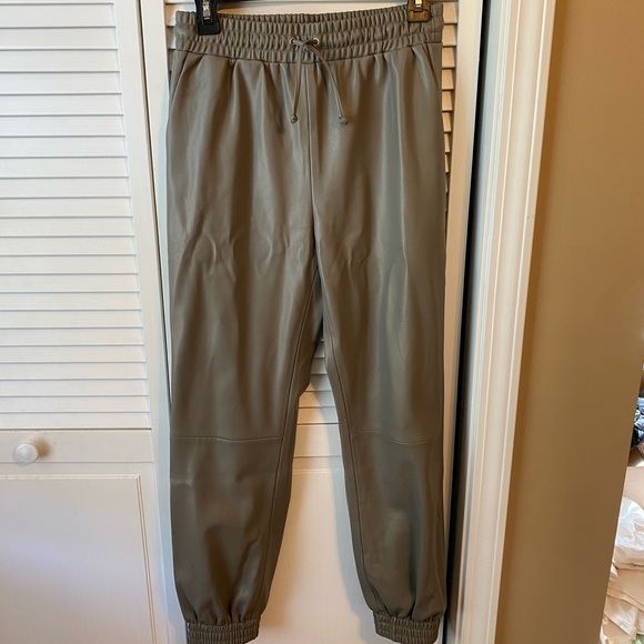 Mango Faux Leather Joggers 